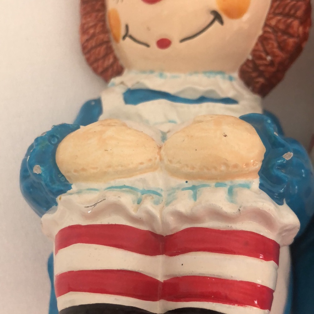 Vintage Chalkware Raggedy Ann and Andy Bookends - Picture 9 of 16